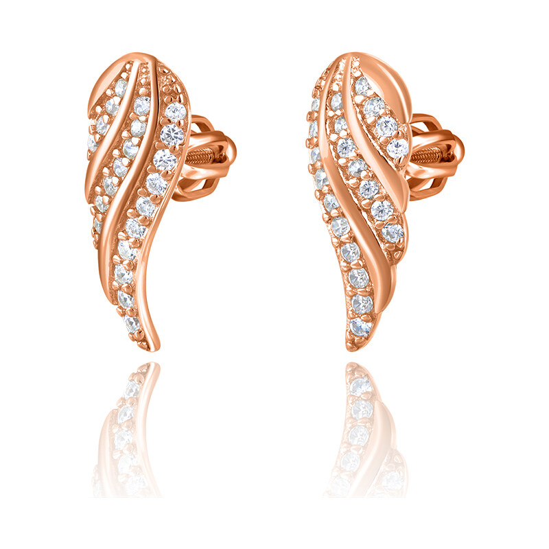 Olivie Strieborné náušnice na skrutku ANJELSKÉ KRÍDLA ROSE 5399 28209129