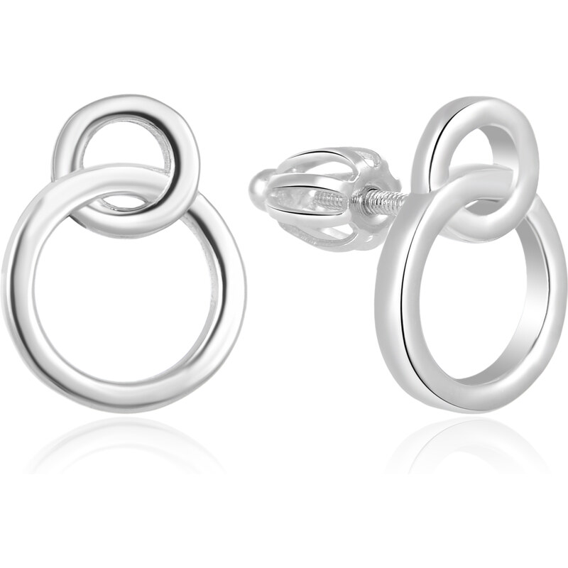 Beneto Minimalistické strieborné náušnice AGUP1425S skrutka 66579941