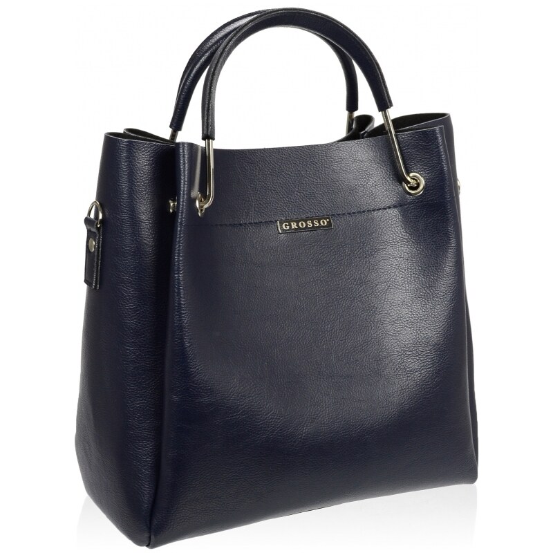 Modrá elegantná dámska kabelka so striebornými doplnkami GROSSO 63581782