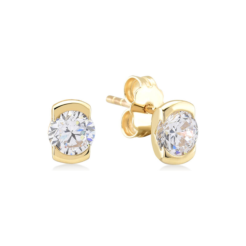 Lillian Vassago Zlaté náušnice so zirkónom na puzetové zapínanie LLV22 28760382