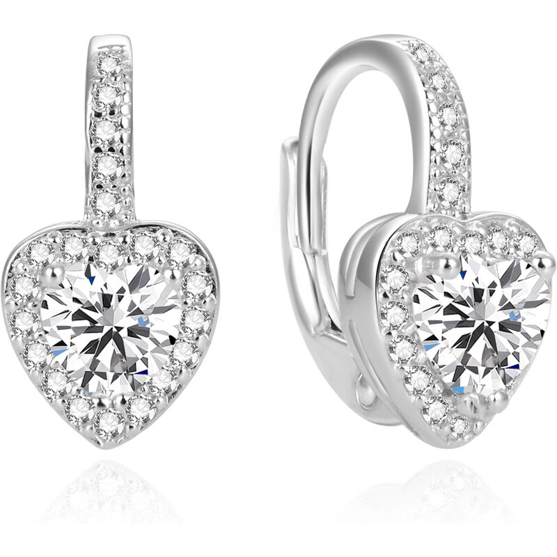 Beneto Romantické náušnice v tvare srdiečok AGUC1756 66580983