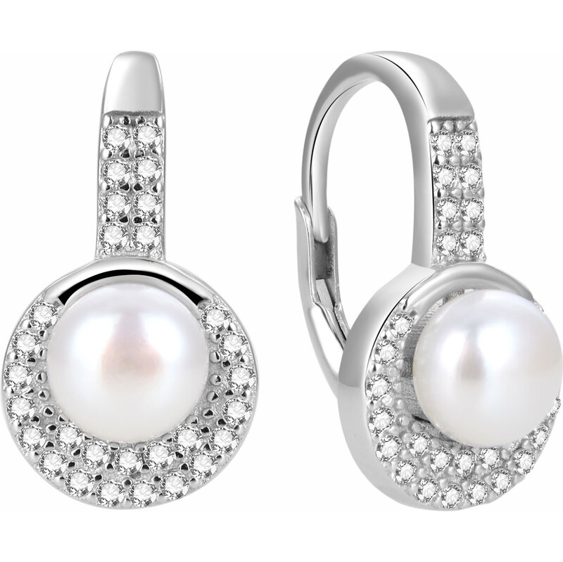 Beneto Trblietavé strieborné náušnice s pravými perlami AGUC2152PL 66583109