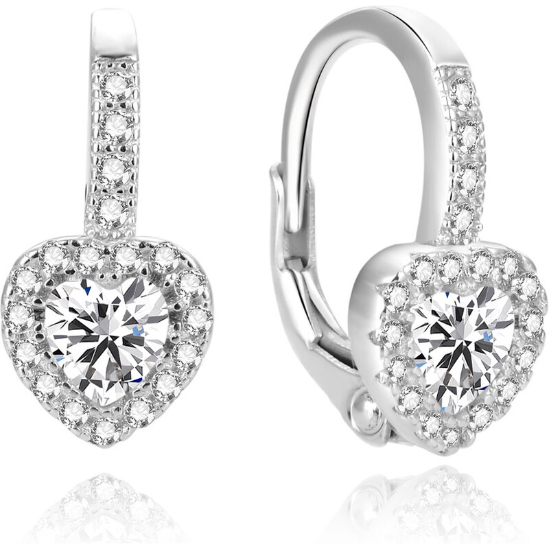 Beneto Romantické náušnice v tvare srdiečok AGUC1299DL 66584561