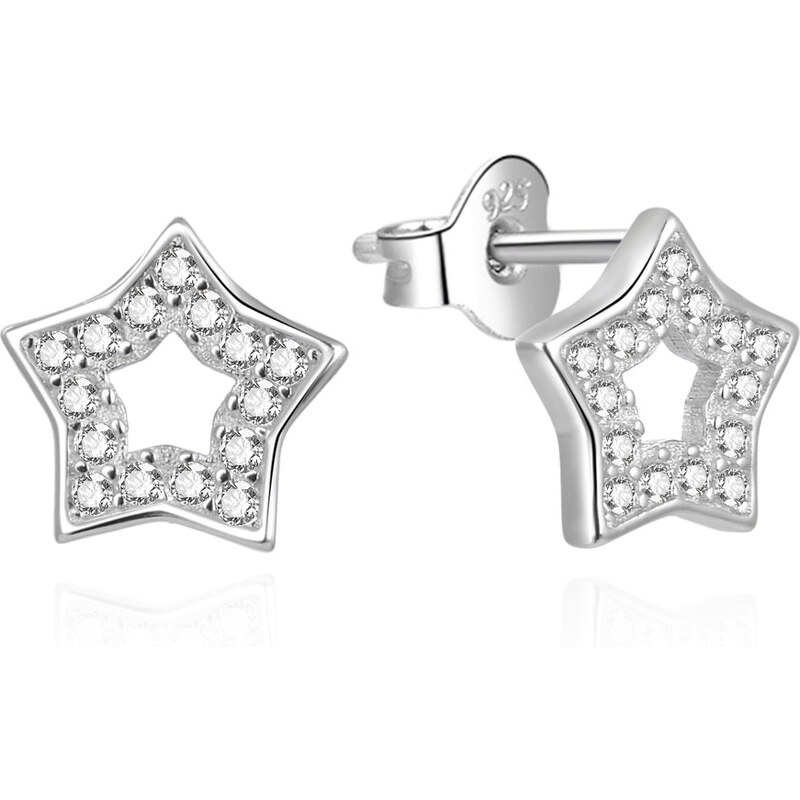 Beneto Strieborné náušnice so zirkónmi Hviezdičky AGUP2110L 66585576
