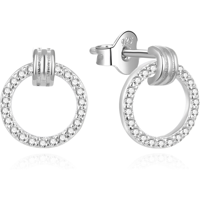 Beneto Elegantné strieborné náušnice so zirkónmi AGUP1889 66588360