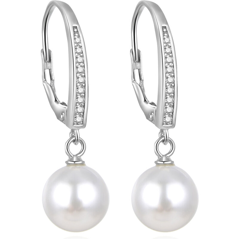 Beneto Krásne strieborné náušnice s perlami AGUC862PL 66594685
