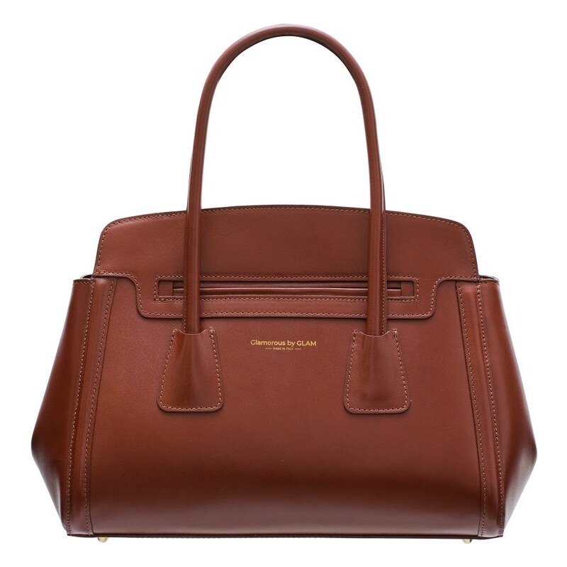 Glamorous by GLAM Kožená kabelka pevná s predným vreckom - hnedá 28197329