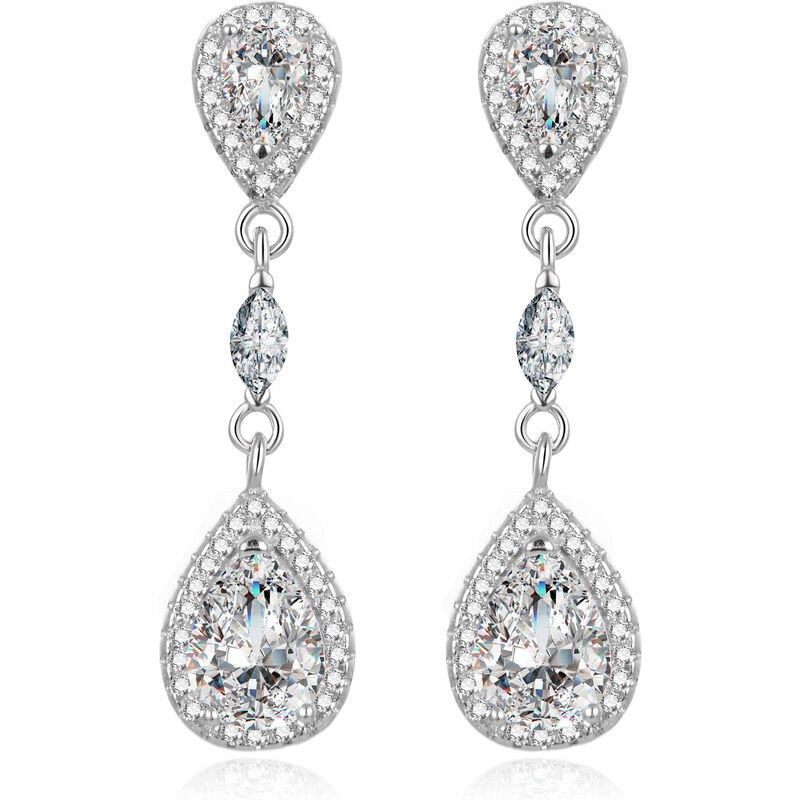 Beneto Prekrásne strieborné náušnice so zirkónmi AGUP864L 66578493