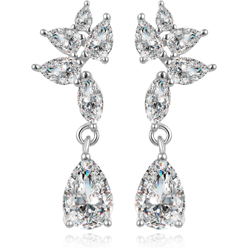 Beneto Úchvatné strieborné náušnice so zirkónmi AGUP863L 66592938