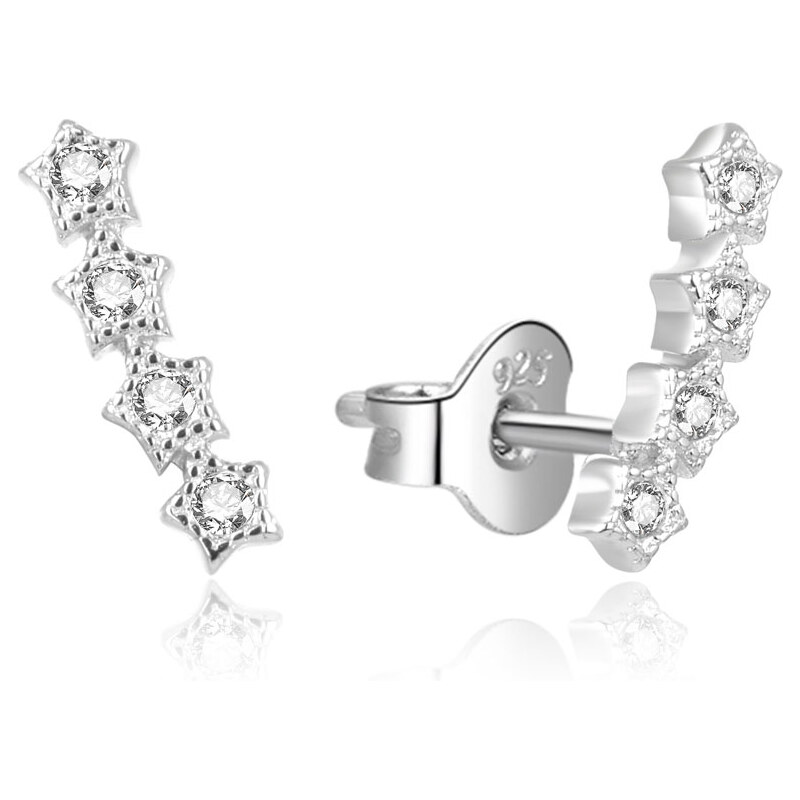 Beneto Hravé podlhovasté náušnice s čírymi zirkónmi AGUP2116L 66579173