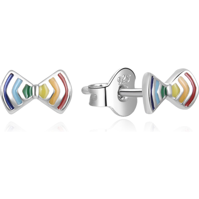 Beneto Hravé strieborné náušnice Mašličky AGUP2297 66592816