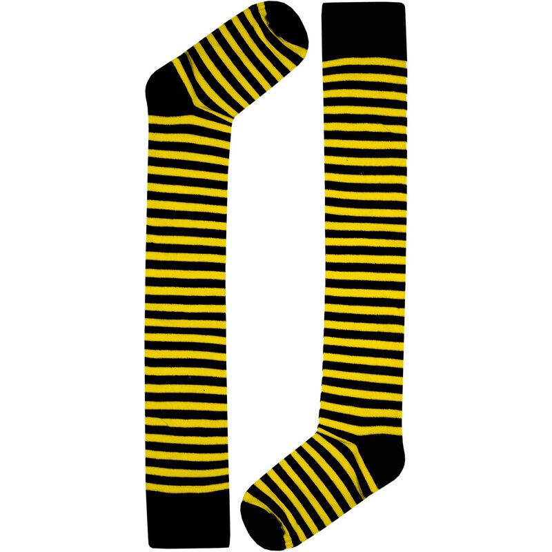 Stripes Knee Socks žluto pruhované podkolienky