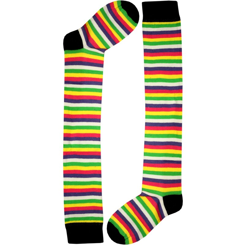 Stripes Knee Socks barevné pruhované podkolienky