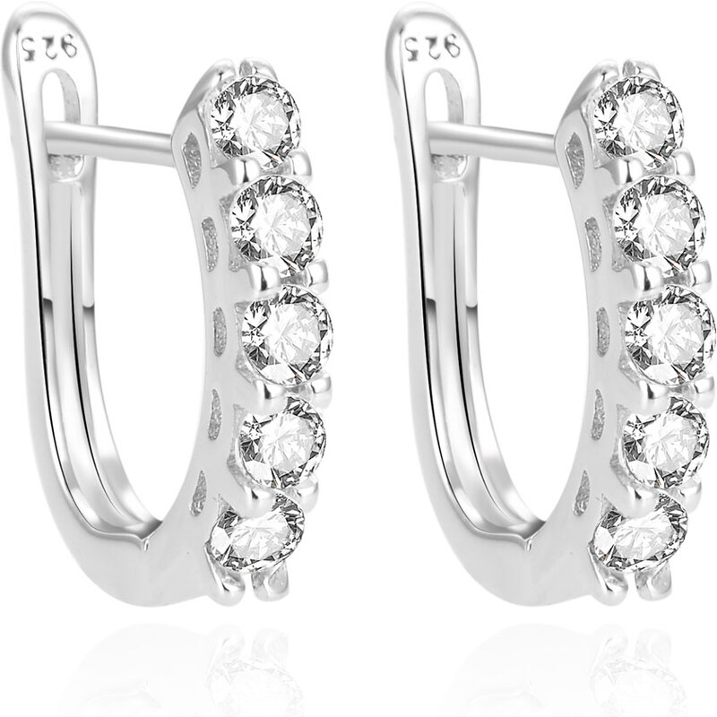 Beneto Elegantné strieborné náušnice so zirkónmi AGUC2164L 66583492