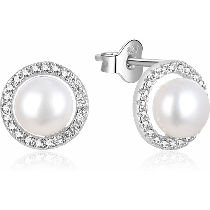 Beneto Jemné strieborné náušnice s pravými perlami AGUP2091P 66579189