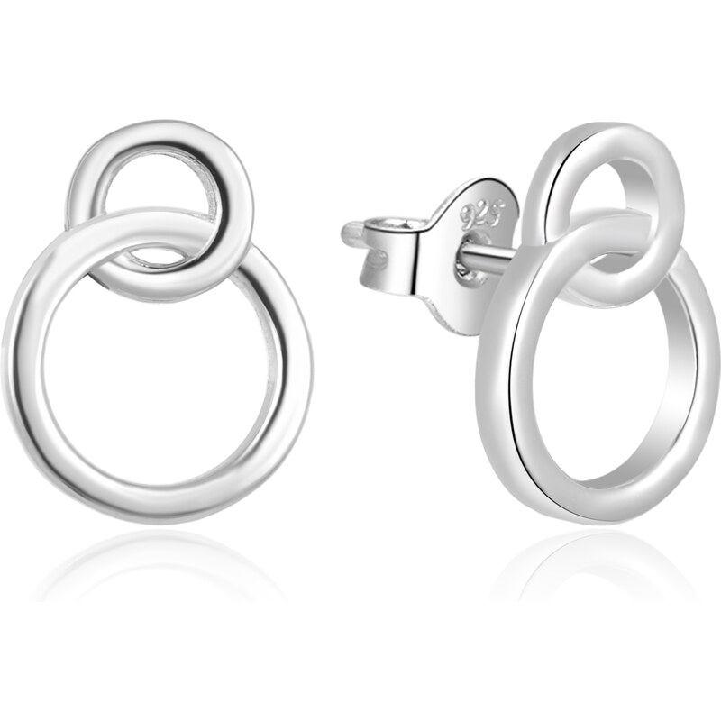 Beneto Minimalistické strieborné náušnice AGUP1425 puzetka 66589688