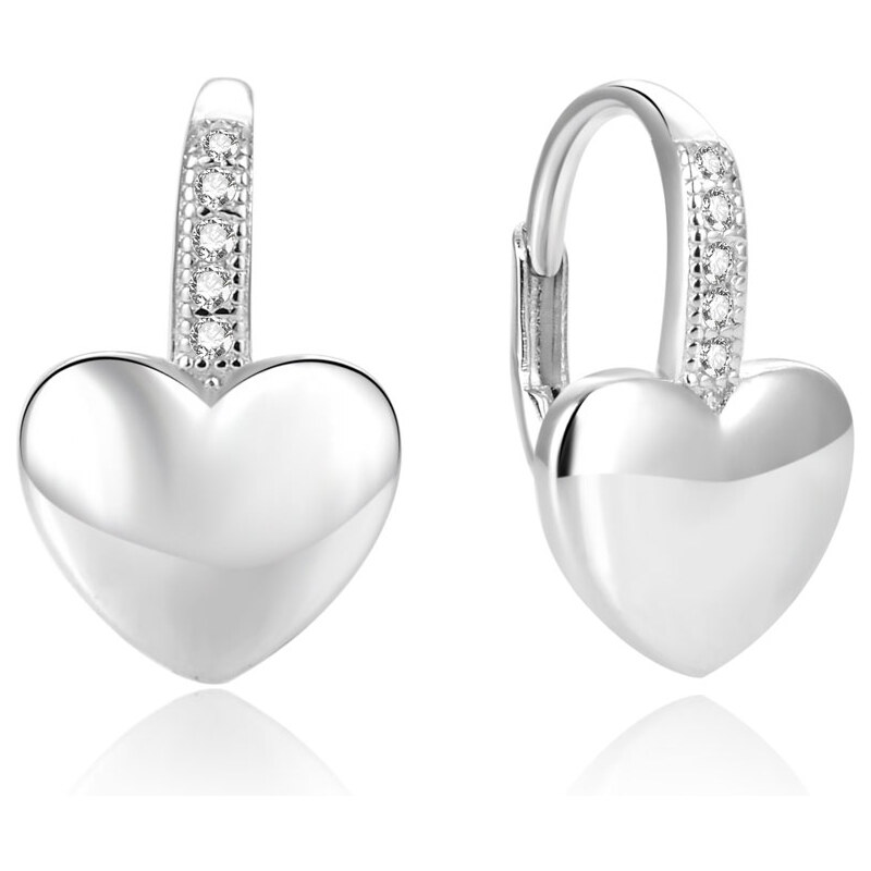 Beneto Srdiečkové strieborné náušnice AGUC1775 66578225