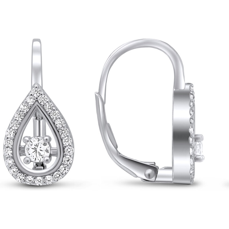 Brilio Silver Blyštivé náušnice so zirkónmi EA114W 66578751