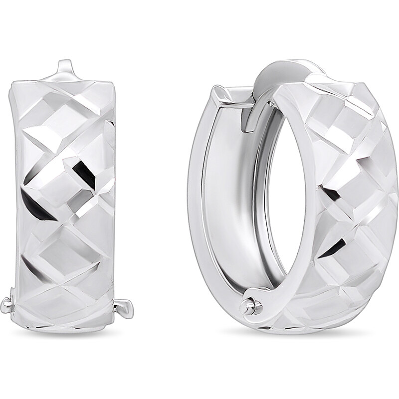 Brilio Silver Štýlové kruhové strieborné náušnice EA155W 66597099