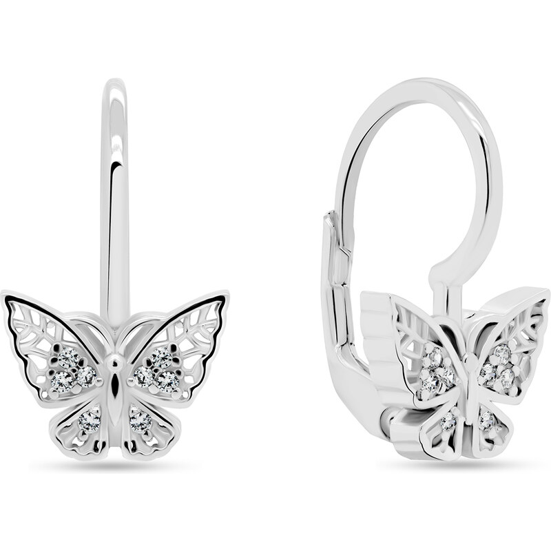 Brilio Silver Hravé strieborné motýlie náušnice EA252W 66584727
