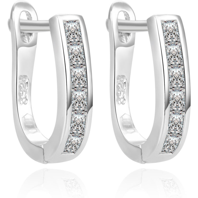 Beneto Moderné strieborné náušnice so zirkónmi AGUC2389L 66586239