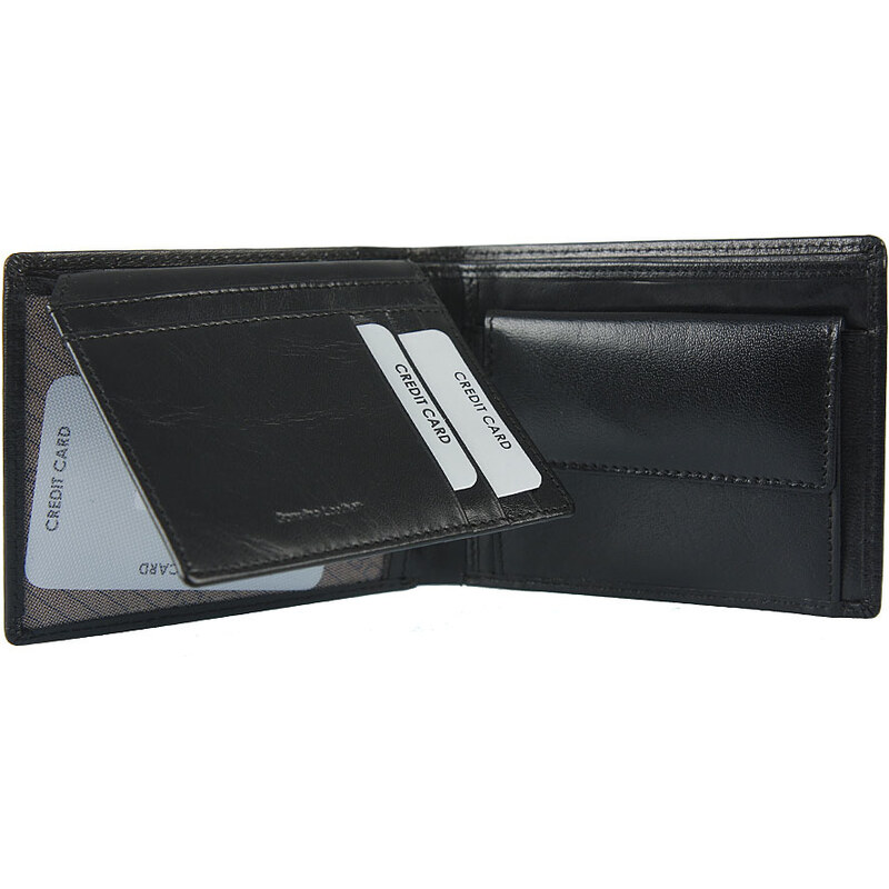 LORENTI Pánska kožená peňaženka CPR-024-BAR čierna