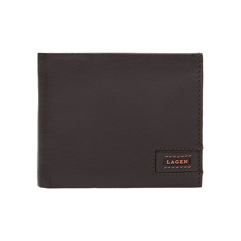 Lagen Pánska kožená peňaženka LG-1126 hnedo-oranžová
