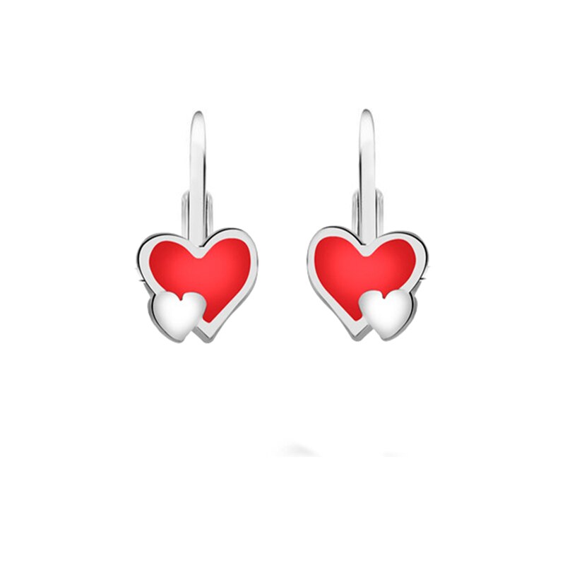 Ligot Detské strieborné náušnice srdiečka 46720256