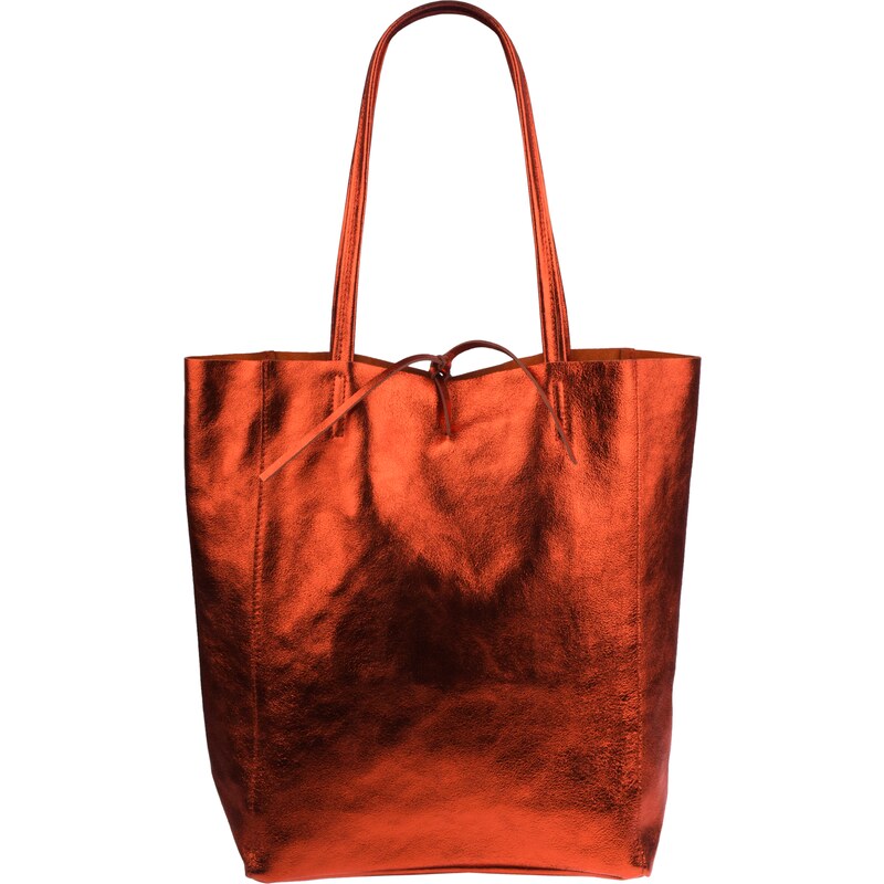 Oranžová kožená talianska kabelka Annalisa Arancio Lucida NovaKabelka 28263553