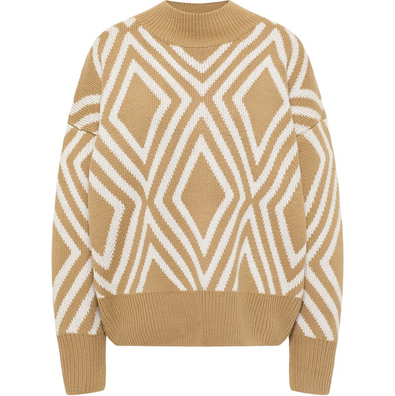 IZIA Sveter béžová / biela ako vlna 65867499