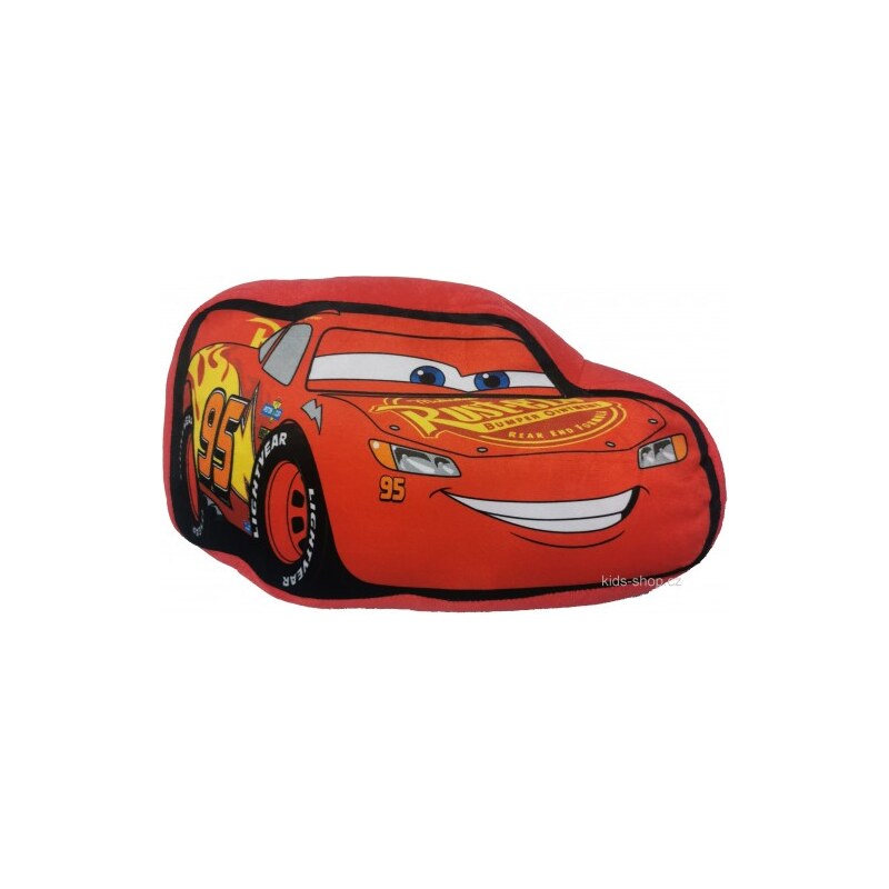 Setino Tvarovaný 3D vankúšik Blesk McQueen - Autá - Cars PIXAR / 38 x 22 cm