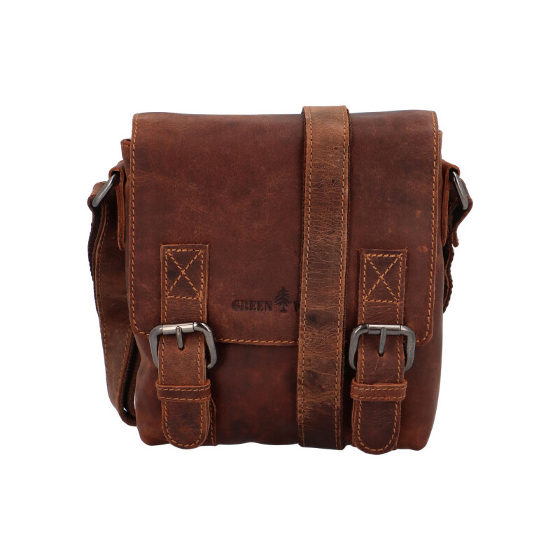 Menšia kožená pánska crossbody Raul Green Wood hnedá II 64830974