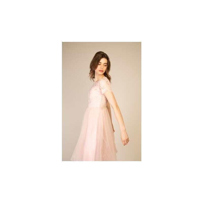 CHOKLATE PARIS Choklate Ružové Spoločenské Mini Šaty