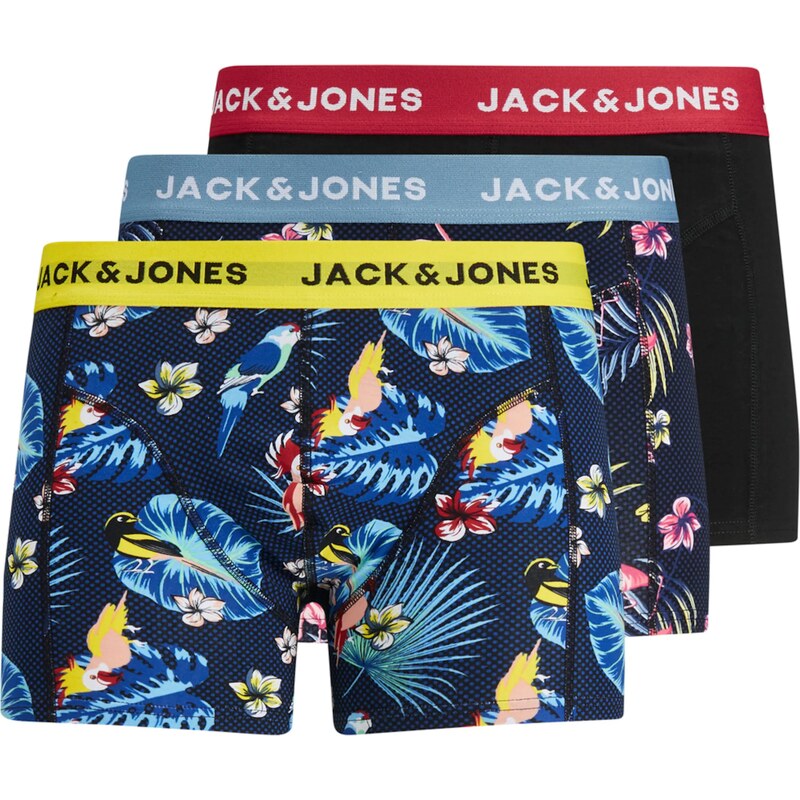 JACK & JONES Boxerky dymovo modrá / žltá / červená / čierna 37776011
