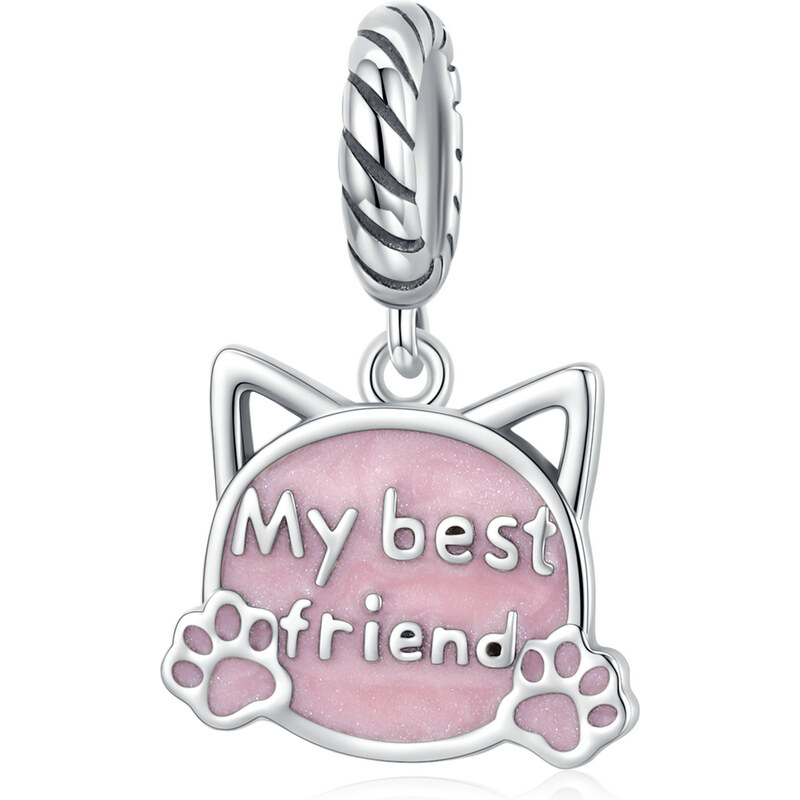 Emporial strieborný visiaci prívesok Najlepší mačací kamarát 55550773