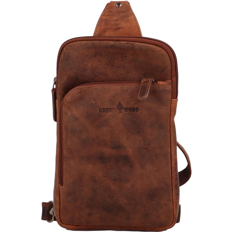 Kožený crossbody batôžtek khaki - Greenwood Awelaos Khaki 64145053