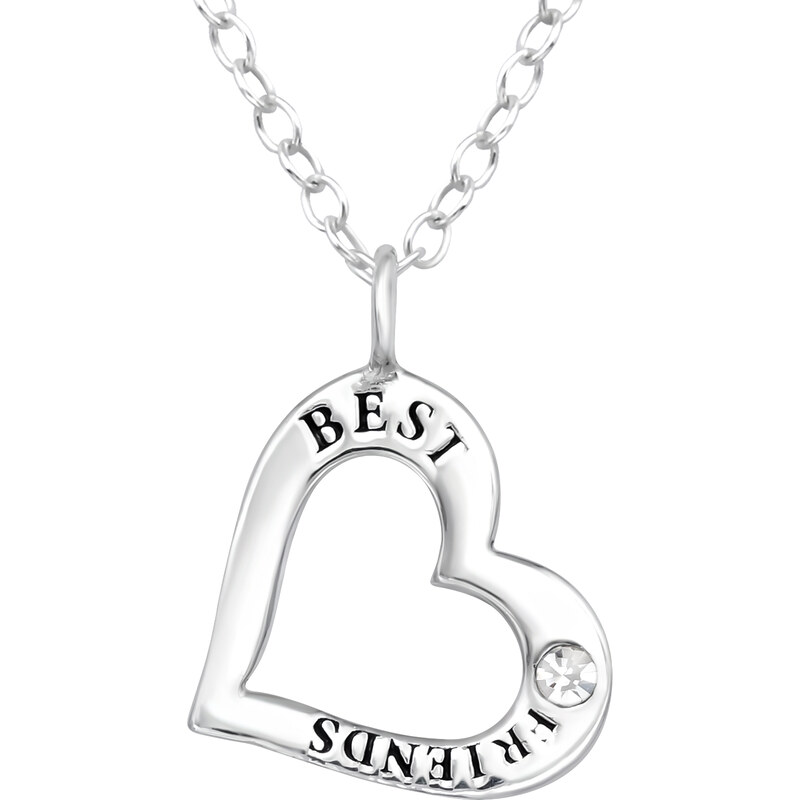 Glory strieborný náhrdelník Best friends so zirkónom S1129 28390279