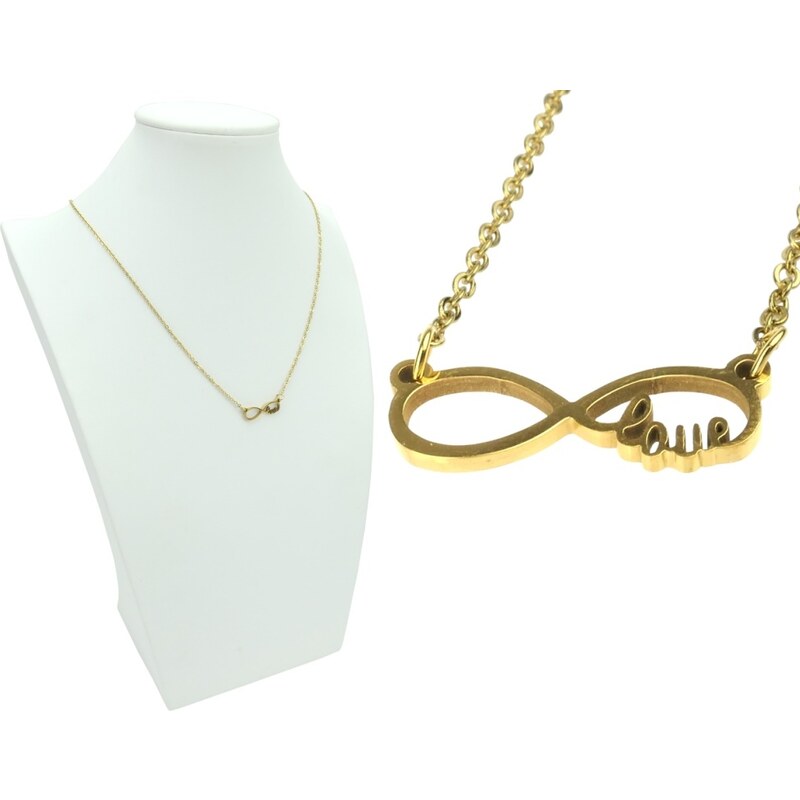 CITY STORM Retiazka s príveskom ležatá osmička s nápisom LOVE - zlatá 66889239