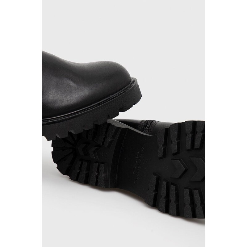 Kožené topánky Chelsea Vagabond Shoemakers Kenova dámske, čierna farba, na plochom podpätku, zateplené