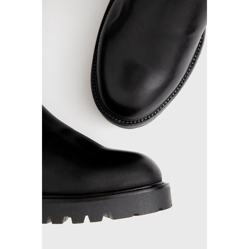 Kožené topánky Chelsea Vagabond Shoemakers Kenova dámske, čierna farba, na plochom podpätku, zateplené