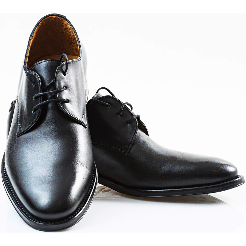 Alain Delon Čierne kožené topánky
