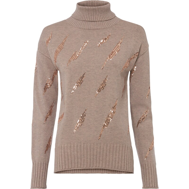 bonprix Pulóver Oversize z mäkkého viskózového mixu, farba hnedá 45900684