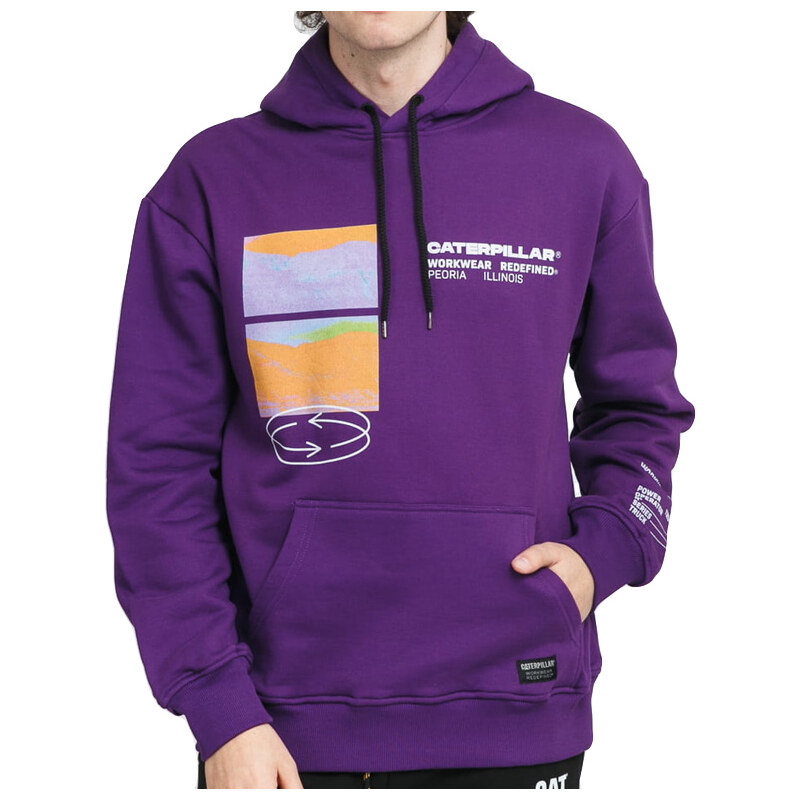 Caterpillar Fashion Pocket Hoodie Purple 65396343