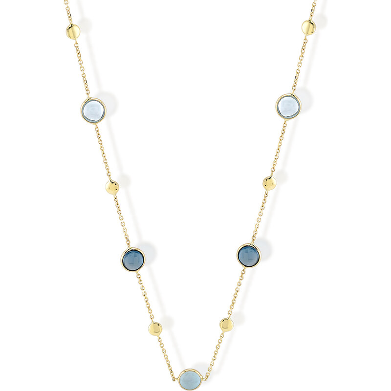 Lillian Vassago Zlatý náhrdelník s topásmi farby London Blue a Sky 57251508