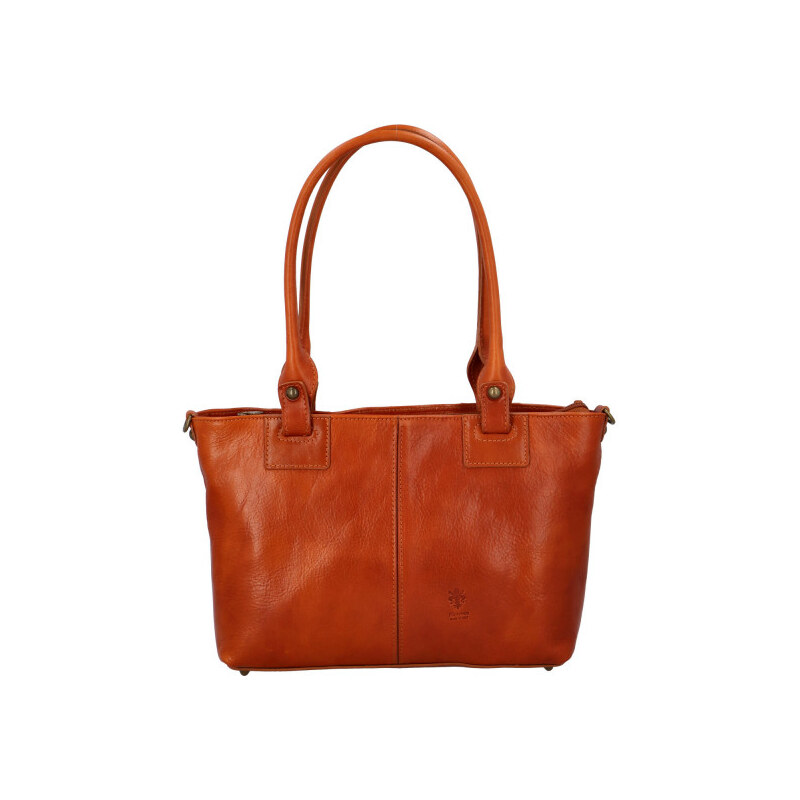 Dámska kožená kabelka koňaková - Delami Vera Pelle Armenias koňak 60936538