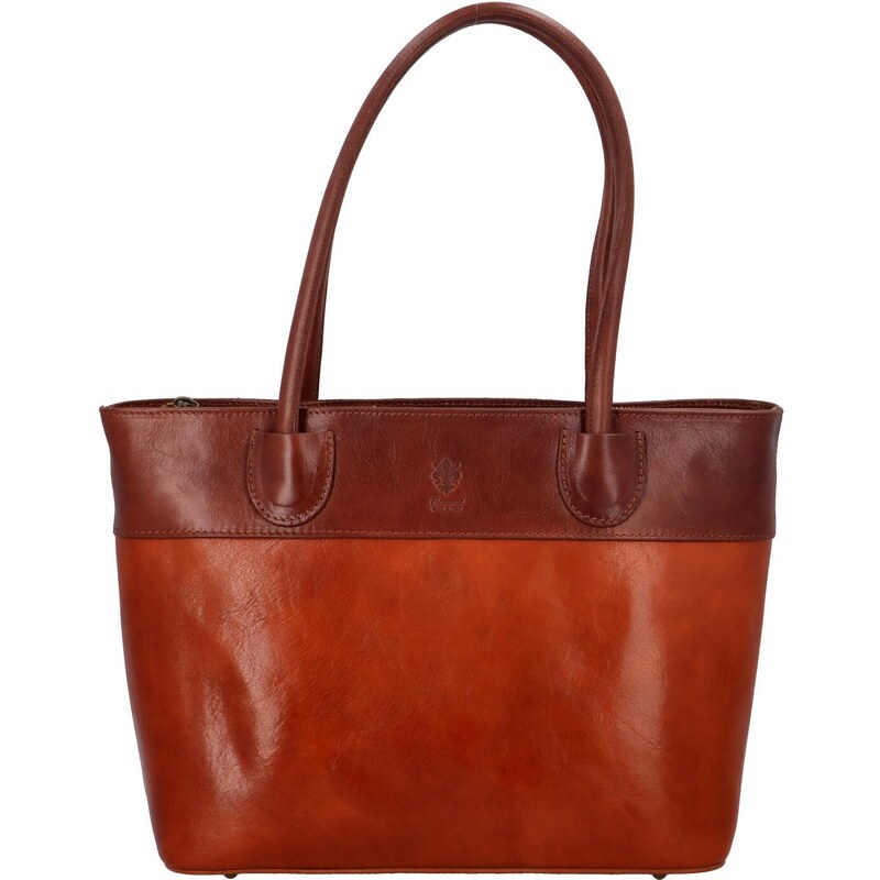 Dámska kožená kabelka cez rameno koňaková/hnedá - Delami Vera Pelle 48364085