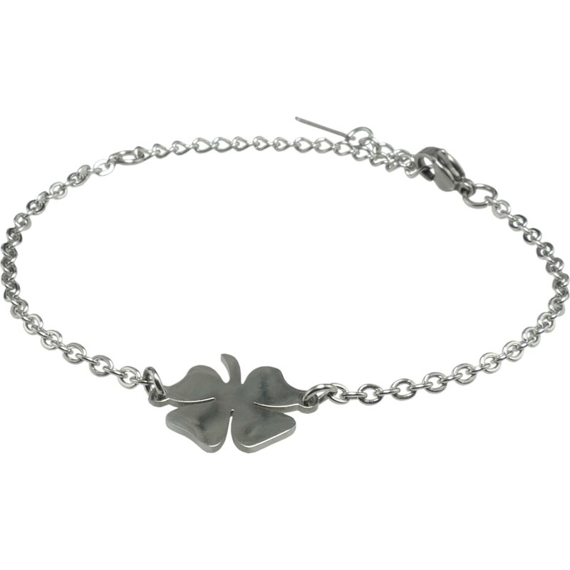 CITY STORM Strieborný náramok so štvorlístkom z chirurgickej ocele 66889473