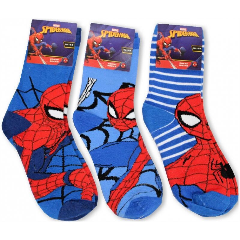 Exity Detské / chlapčenské ponožky Spiderman - MARVEL - bal. 3 páry