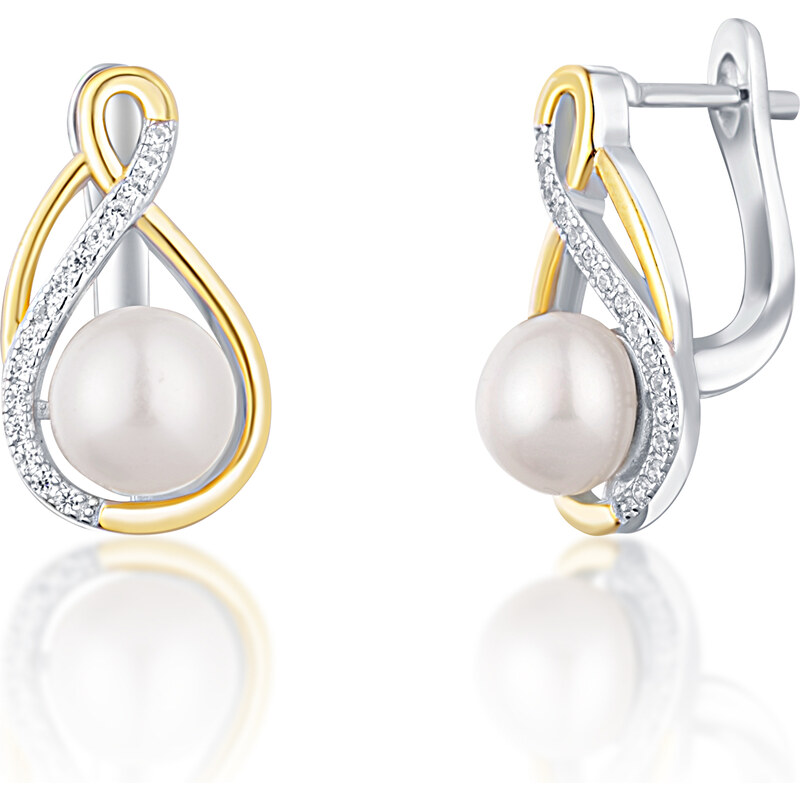 JwL Luxury Pearls Elegantné bicolor náušnice s pravými perlami JL0721 66581250