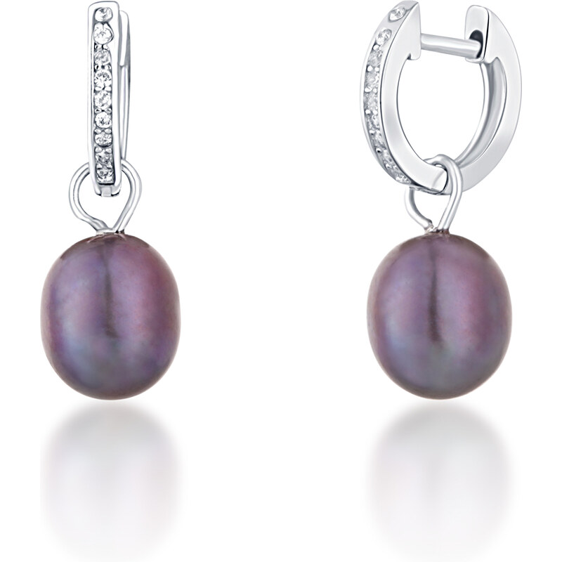 JwL Luxury Pearls Strieborné kruhové náušnice á la vojvodkyňa Kate s 66596025